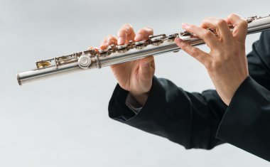 Professional flutist solo player clipart