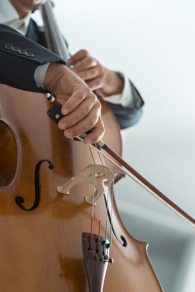 Pemain cello profesional yang tampil — Stok Foto