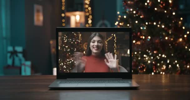 Videobeelden op kerstdag thuis — Stockvideo