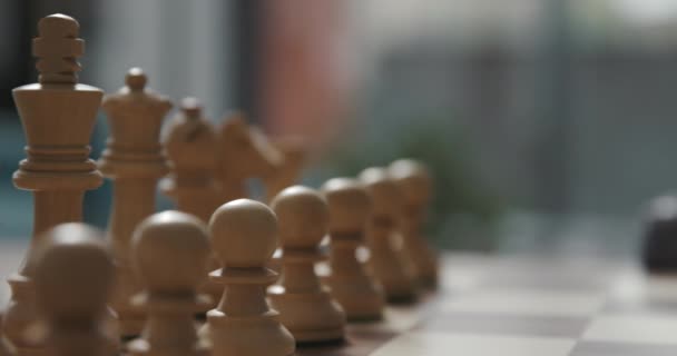 Chess pieces on the chessboard — Stock Video