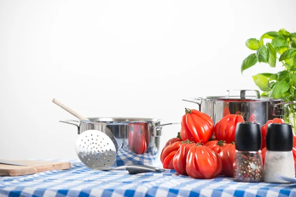 Preparação de molho de tomate — Fotografia de Stock