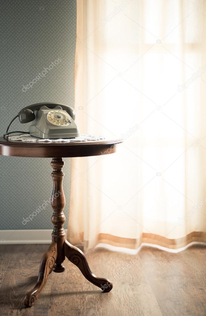 Vintage telephone in the living room