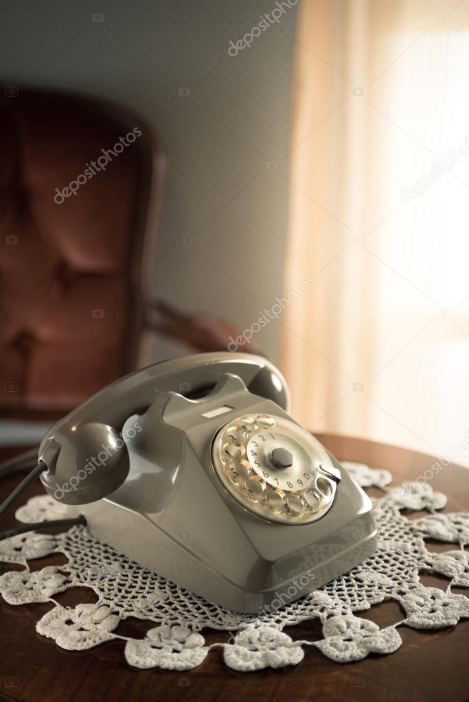 Vintage phone in the living room