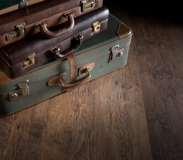 Pile of vintage suitcases — Stock Photo, Image