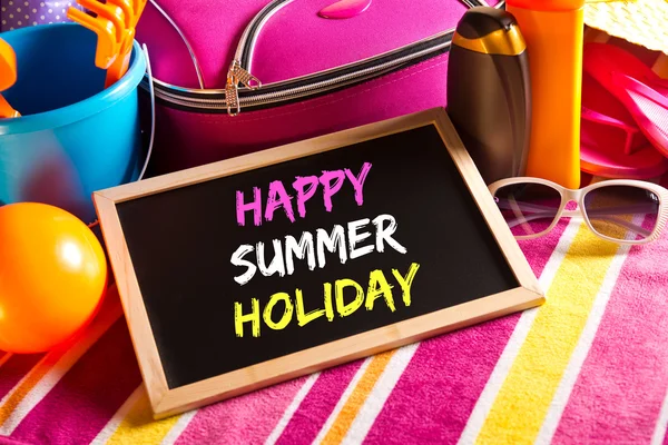 Glad sommar semester kort — Stockfoto