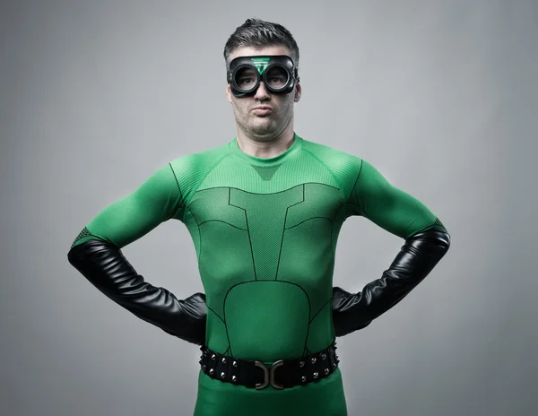 Disappointed funny superhero — Stock Photo, Image