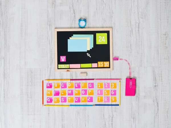 Colorful computer with user interface — Stock Photo, Image