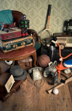 Group of vintage assorted items clipart