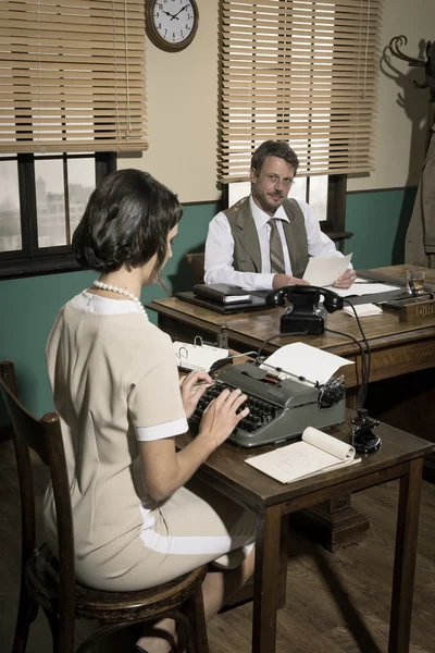 Director and secretary working in office — Stock Photo, Image