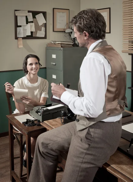 Director and secretary working in office — Stock Photo, Image