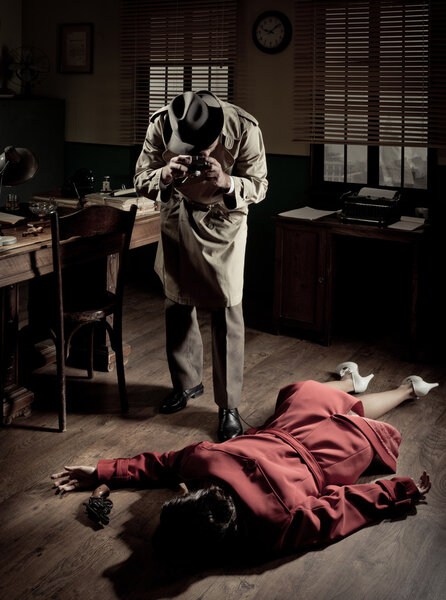 Photographer on crime scene