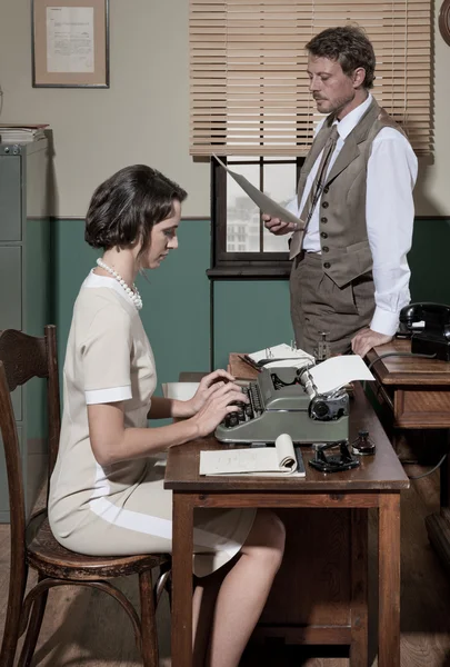 Director and secretary in office — Stock Photo, Image