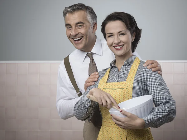 Couple cooking together — Stock Photo, Image