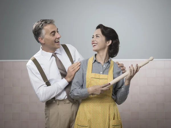 Feliz vintage casal — Fotografia de Stock