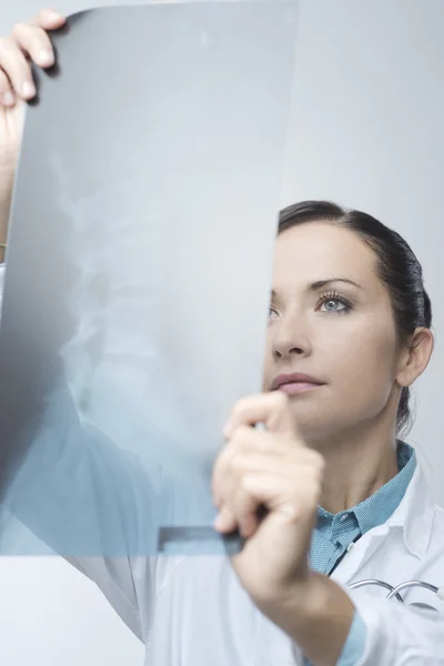 Radiologe untersucht Röntgenbild — Stockfoto