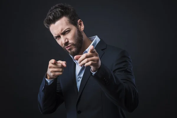 Homem elegante apontando — Fotografia de Stock