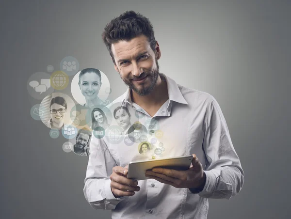 Businessman using a digital tablet — Stock Photo, Image