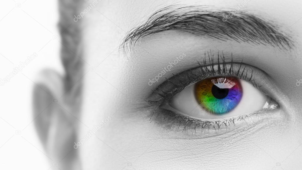 Woman's colorful eye