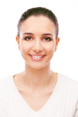 Parlak taze yüz cildi kadınla