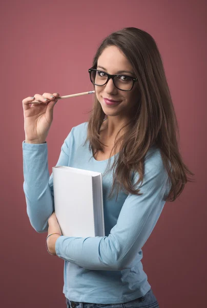 Student girl with glasses — Stock Photo, Image