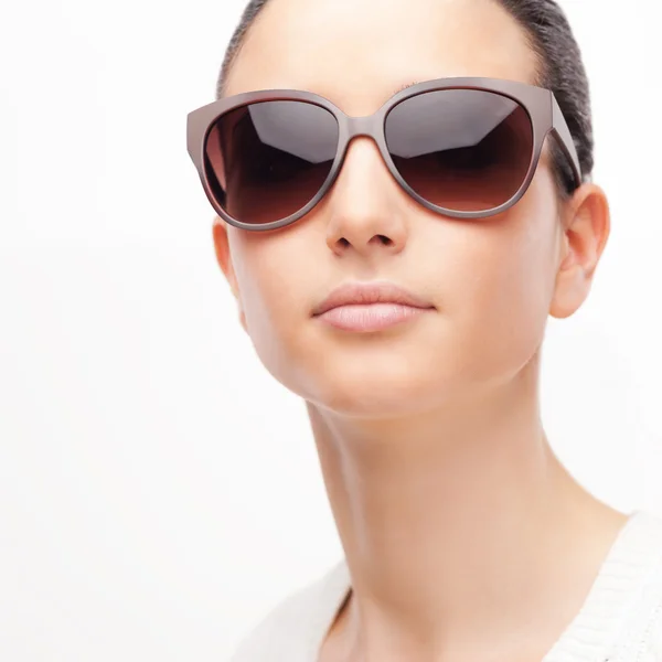 Fashion model wearing big sunglasses — Stock Photo, Image