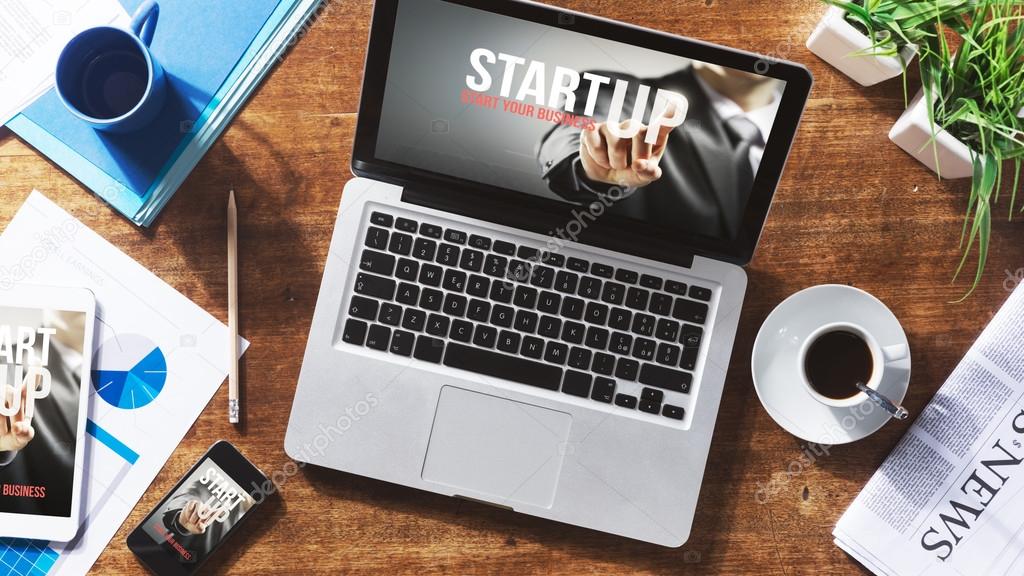 Start up website on laptop