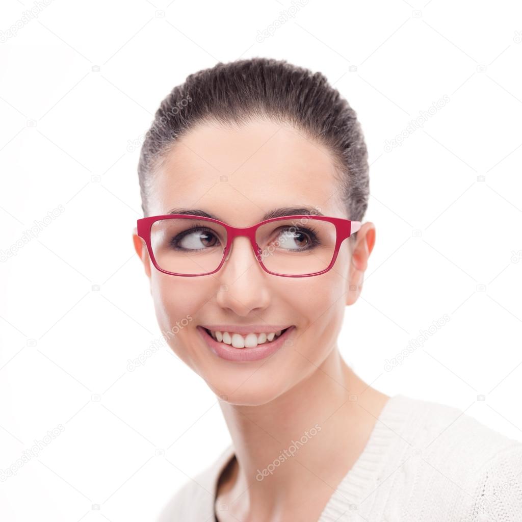 model  wearing  stylish glasses