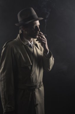 agent smoking a cigarette
