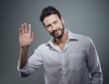 man greeting somebody