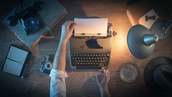 Vintage journalist's desk