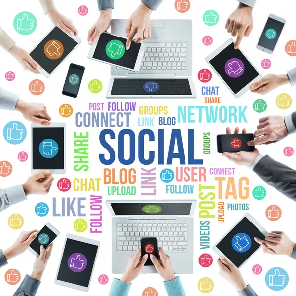 Företag människor i sociala nätverk — Stockfoto