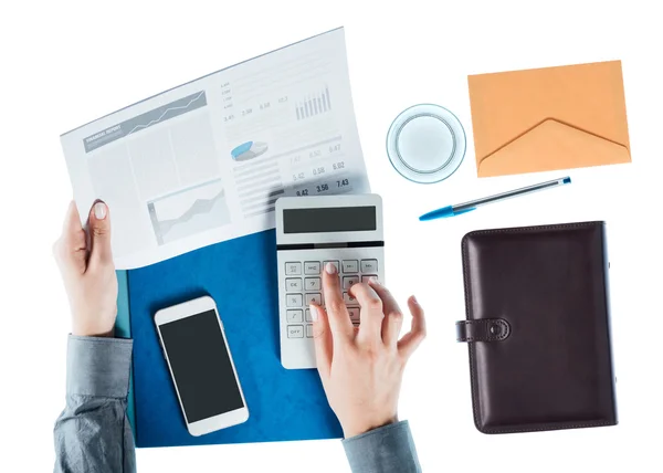 Business woman working at desk — Stock Photo, Image