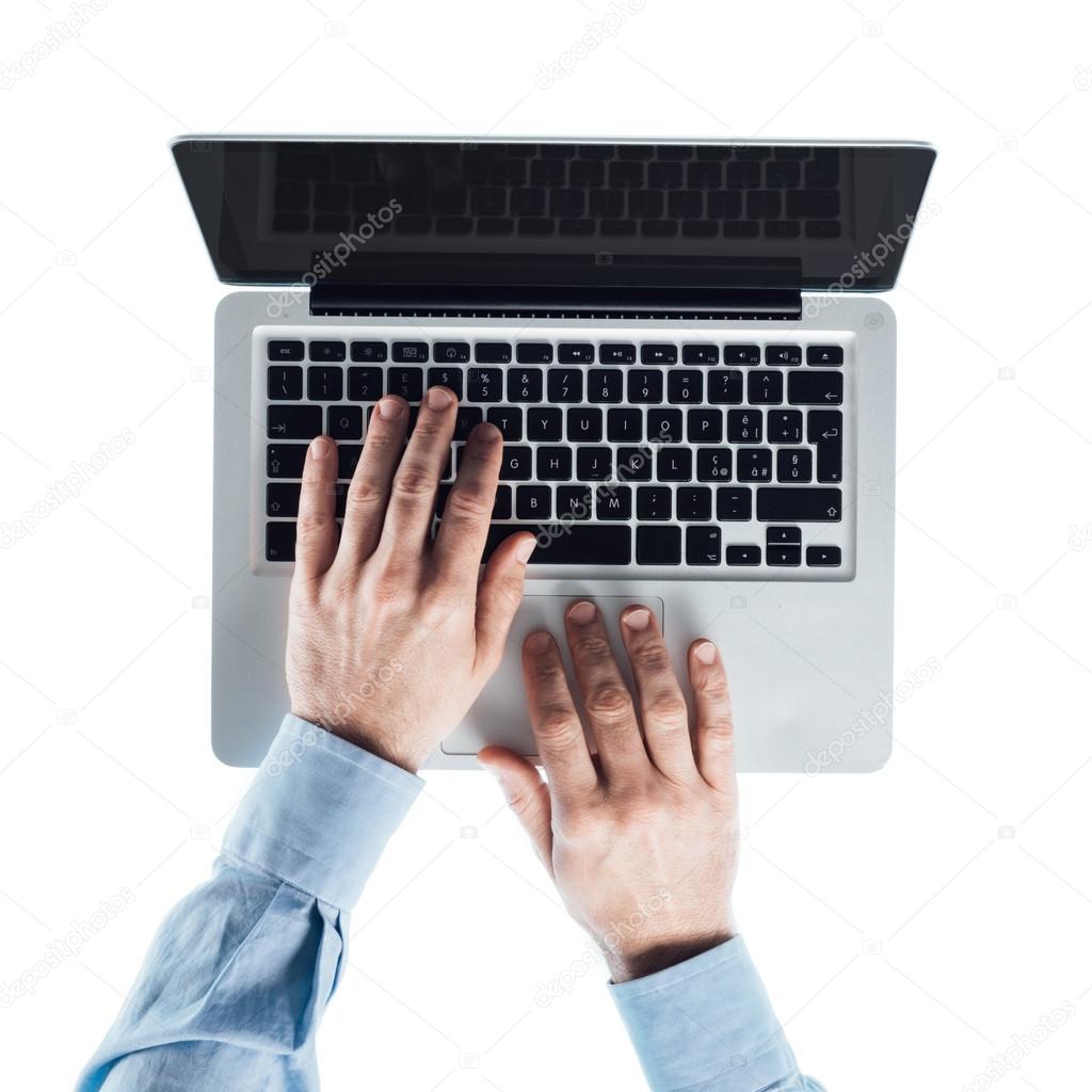 Businessman working on computer
