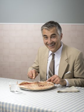 pizza olan işadamı