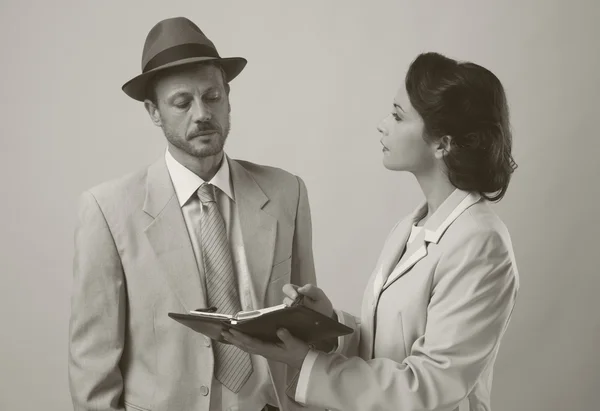 Manager and secretary working together — Stock Photo, Image