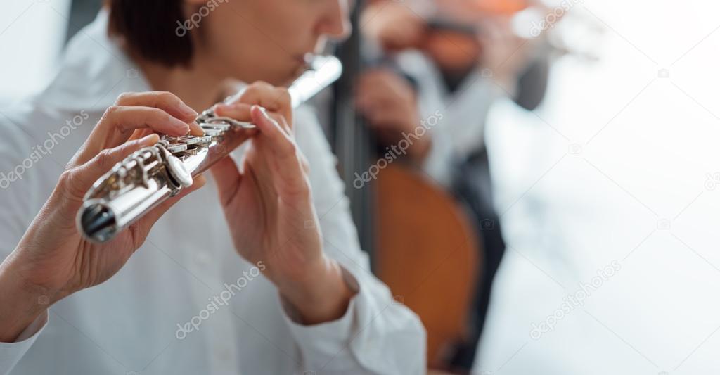 flute player performing