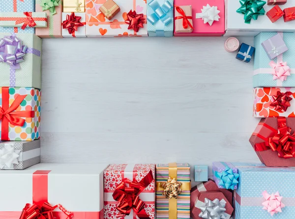 Rahmen für Geschenkboxen — Stockfoto
