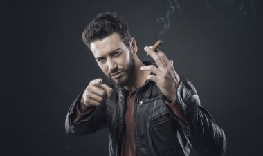 fashionable man with cigar clipart