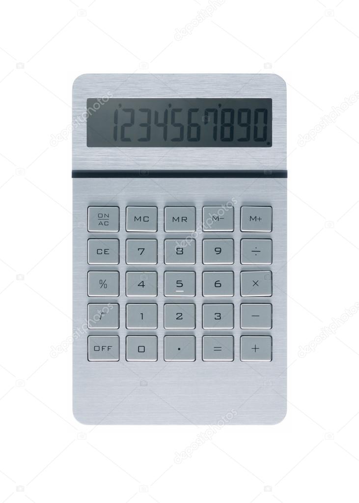 Silver metallic calculator