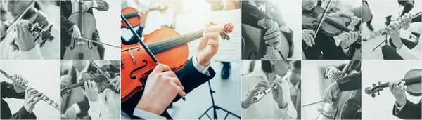 Músicos tocando instrumentos — Fotografia de Stock