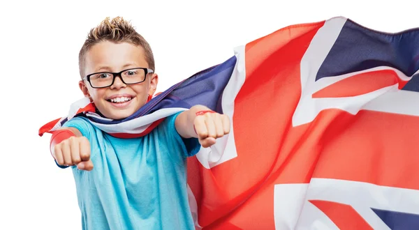Sonriente superhéroe británico —  Fotos de Stock