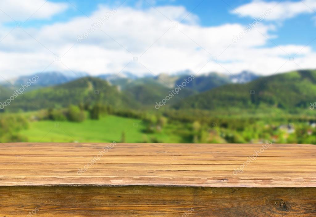 Empty wooden table 