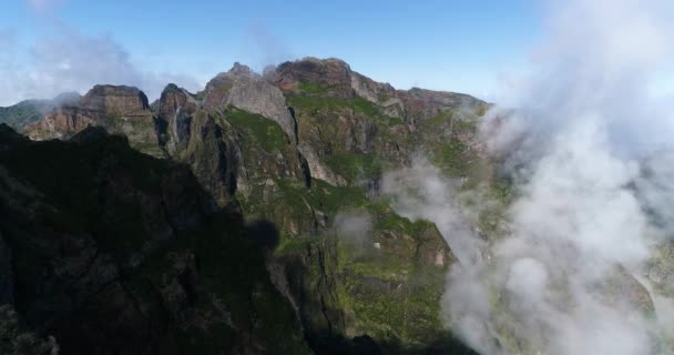 Montañas Paisaje Isla Madeira Desde Dron — Vídeos de Stock