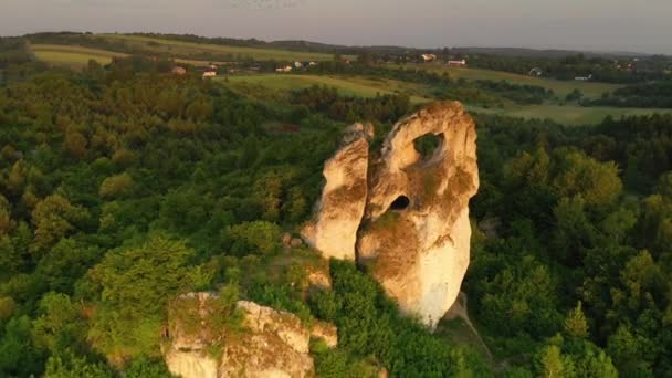 Pedra Calcária Jura Krakowsko Czestochowska Polónia Okiennik Wielki Rock — Vídeo de Stock