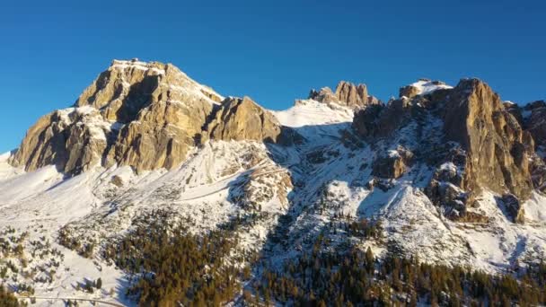 Vista Aérea Das Montanhas Durante Inverno — Vídeo de Stock