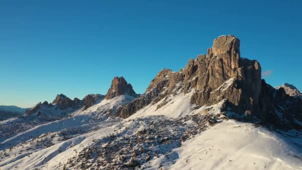 Vista Aérea Das Montanhas Durante Inverno — Vídeo de Stock