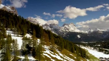 Landscape view from the drone dolomite mountains