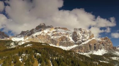 Landscape view from the drone dolomite mountains