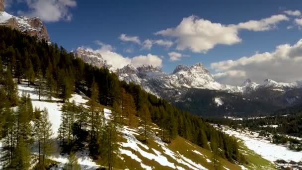 Landscape View Drone Dolomite Mountains — Stok video