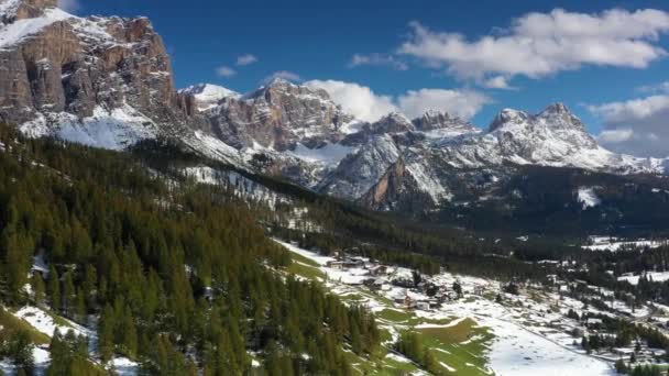 Landscape View Drone Dolomite Mountains — Vídeo de Stock